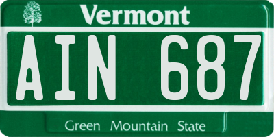VT license plate AIN687