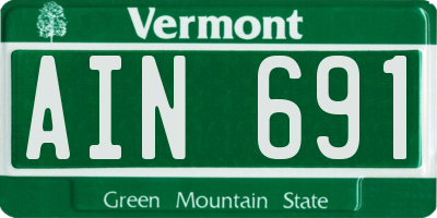 VT license plate AIN691