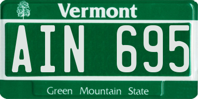 VT license plate AIN695