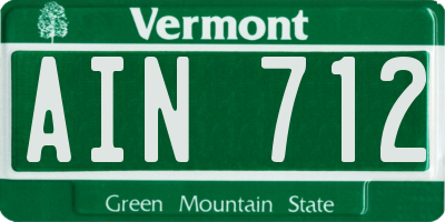VT license plate AIN712