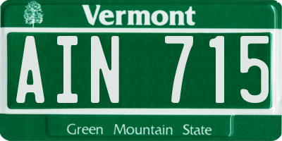 VT license plate AIN715