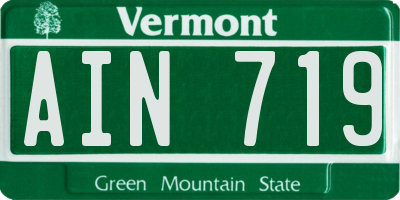 VT license plate AIN719