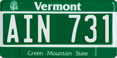 VT license plate AIN731