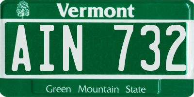 VT license plate AIN732