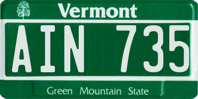 VT license plate AIN735