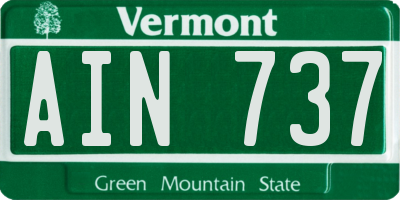 VT license plate AIN737