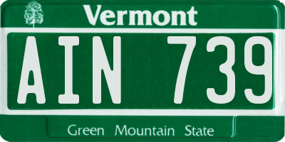 VT license plate AIN739