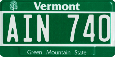 VT license plate AIN740