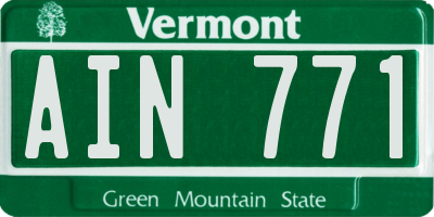 VT license plate AIN771