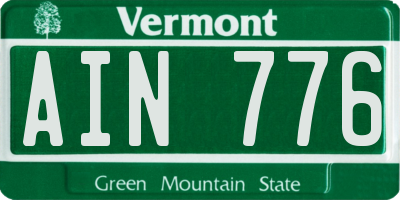 VT license plate AIN776