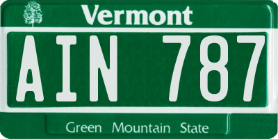 VT license plate AIN787