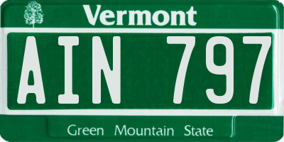 VT license plate AIN797