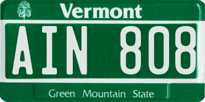 VT license plate AIN808