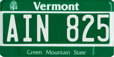 VT license plate AIN825