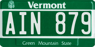 VT license plate AIN879