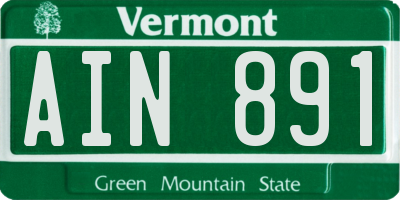 VT license plate AIN891