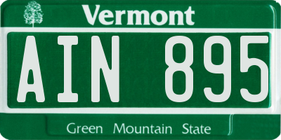 VT license plate AIN895
