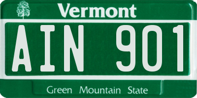 VT license plate AIN901