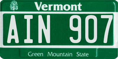 VT license plate AIN907