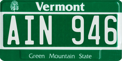 VT license plate AIN946