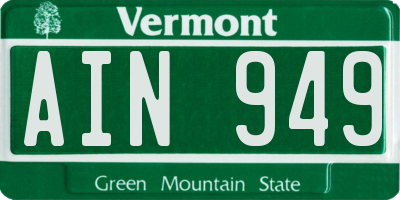 VT license plate AIN949