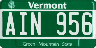 VT license plate AIN956