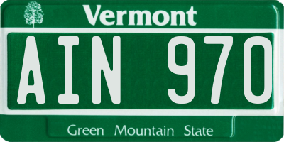 VT license plate AIN970