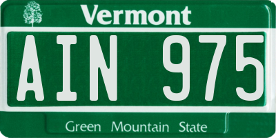 VT license plate AIN975