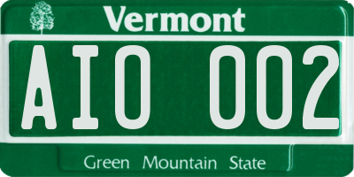 VT license plate AIO002