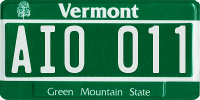 VT license plate AIO011