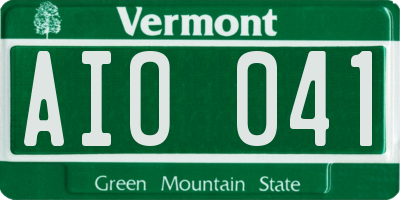 VT license plate AIO041