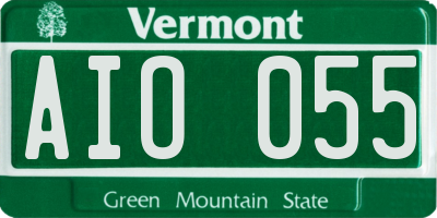 VT license plate AIO055