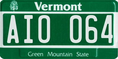 VT license plate AIO064