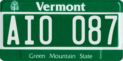 VT license plate AIO087