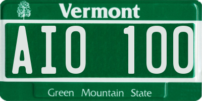 VT license plate AIO100