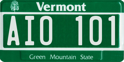 VT license plate AIO101
