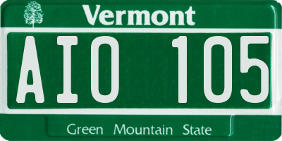 VT license plate AIO105