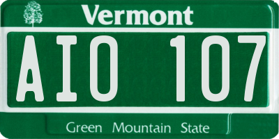 VT license plate AIO107