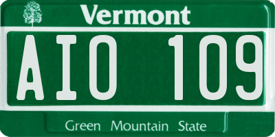 VT license plate AIO109