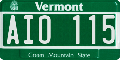 VT license plate AIO115