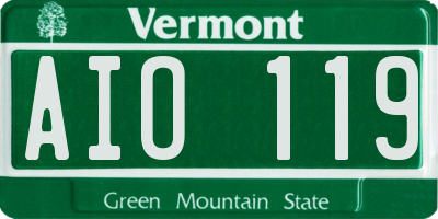 VT license plate AIO119