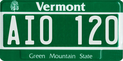 VT license plate AIO120