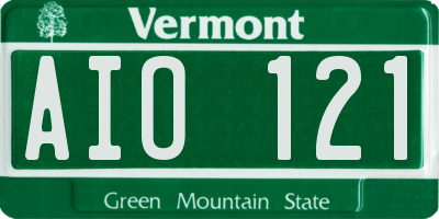 VT license plate AIO121