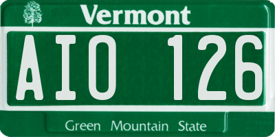 VT license plate AIO126