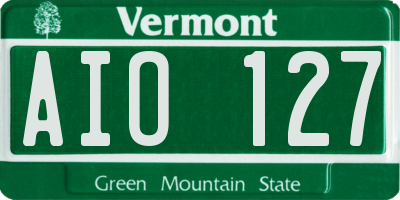 VT license plate AIO127