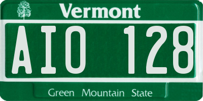 VT license plate AIO128