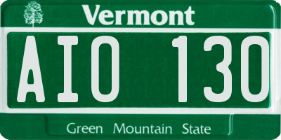 VT license plate AIO130