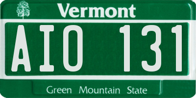 VT license plate AIO131