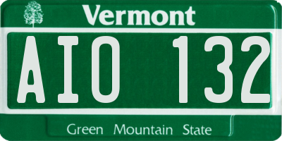 VT license plate AIO132
