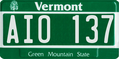 VT license plate AIO137